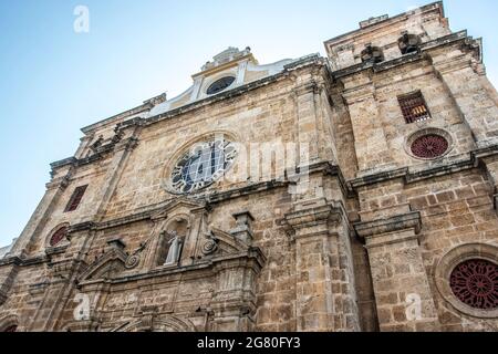 Chiesa di San Pedro Claver, Chiesa nel centro storico di Cartagena, Bolivar, Colombia - Sud America Foto Stock