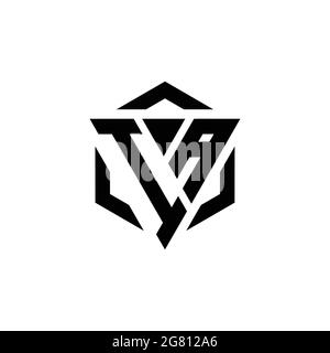 Monogramma IA Logo con triangolo ed esagono modello di design moderno isolato su sfondo bianco Illustrazione Vettoriale