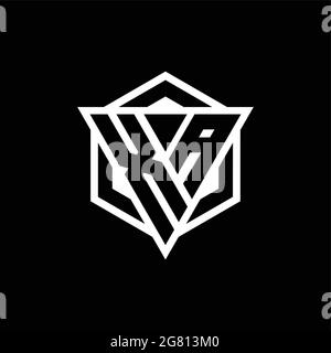 Monogramma con logo XA con combinazione di forma triangolare ed esagonale isolata sul retro e colori bianchi Illustrazione Vettoriale