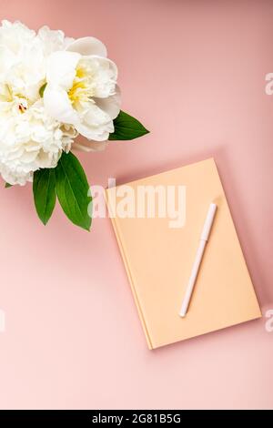 Notebook vuoto per la scrittura di sogni e idee, con diversi stages Foto Stock