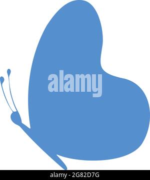 Silhouette farfalla colorata. Modello per la stampa , illustrazione vettoriale, icona. Vista laterale ali a farfalla Illustrazione Vettoriale