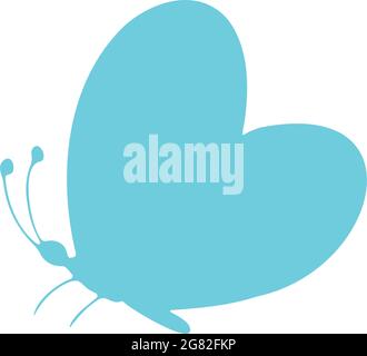 Silhouette farfalla colorata. Modello per la stampa , illustrazione vettoriale, icona. Vista laterale ali a farfalla Illustrazione Vettoriale