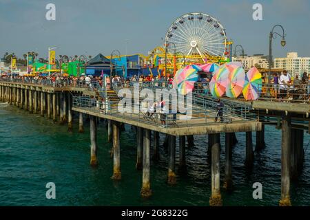 Santa Monica Pier, Los Angeles, California, Stati Uniti d'America Foto Stock