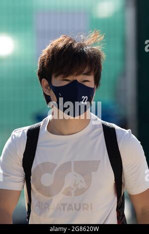 Silverstone, Regno Unito. 17 luglio 2021. Yuki Tsunoda (JPN) AlphaTauri. Gran Premio di Gran Bretagna, sabato 17 luglio 2021. Silverstone, Inghilterra. Credit: James Moy/Alamy Live News Foto Stock