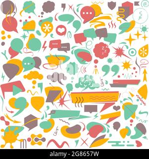 Sfondo con pattern senza giunture, bolle e forme, vettore Illustrazione Vettoriale