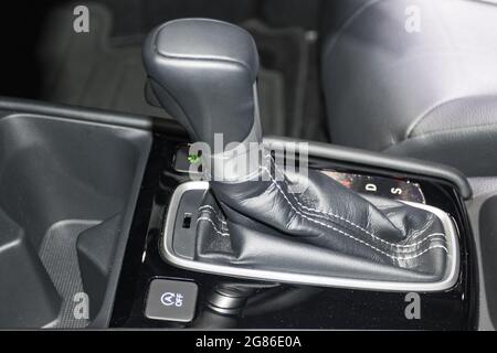 Nonthaburi Thailandia - 10 aprile 2021 :- primo piano nuovi interni modello della BMW a Motor Expo 2021, Asia Thailandia. Foto Stock