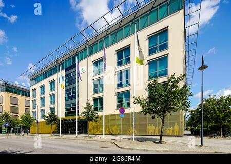 Centro europeo per la prevenzione e il controllo delle malattie (progetto di Marge Arkitekter), situato a Frösunda, un distretto di Solna, a nord di Stoccolma, SW Foto Stock