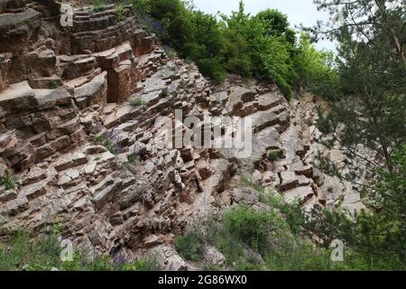 Cava Doly Biskupie, swietokrzyskie, Polonia, paleozoico era, dolomiti, devon Foto Stock