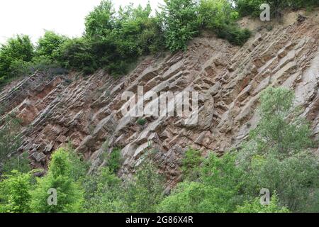 Cava Doly Biskupie, swietokrzyskie, Polonia, paleozoico era, dolomiti, devon Foto Stock