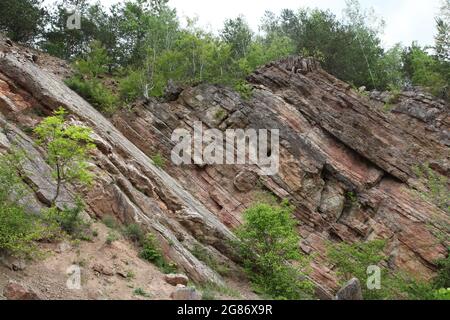 Cava Doly Biskupie, swietokrzyskie, Polonia, paleozoico era, dolomiti, devon Foto Stock