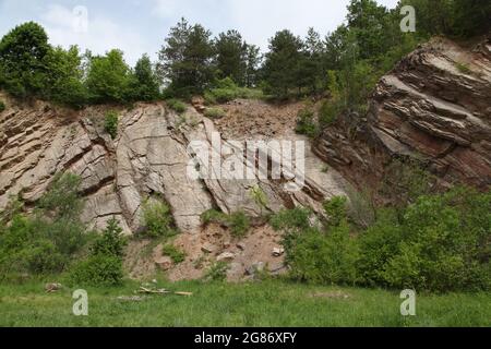 Cava Doly Biskupie, swietokrzyskie, Polonia, paleozoico era, dolomiti, devon Foto Stock