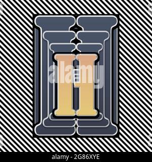 Monogramma con carattere H maiuscolo stencato Foto Stock