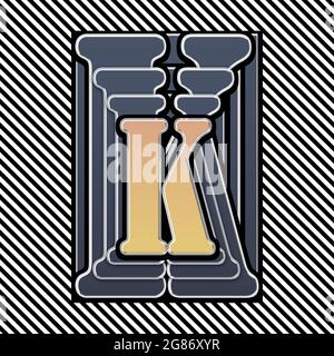 Monogramma con carattere K maiuscolo stencato Foto Stock