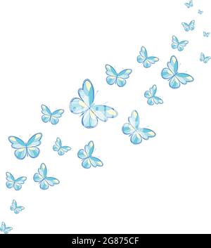 Un gregge di farfalle volanti. Decorazione per una cartolina, imballaggio, pagina web. Illustrazione vettoriale. Illustrazione Vettoriale