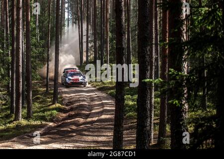 69 Rovanperä Kalle (fin), Halttunen Jonne (fin), Toyota Gazoo Racing WRT, Toyota Yaris WRC, azione durante il Rally Estonia, 7° round del Campionato FIA WRC 2021 dal 15 al 18 luglio a Tartu, Contea di Tartu in Estonia - Foto Nikos Katikis / DPPI Foto Stock