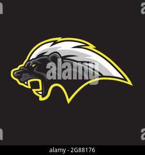 Vettore modello logo mascotte Honey Badger Illustrazione Vettoriale