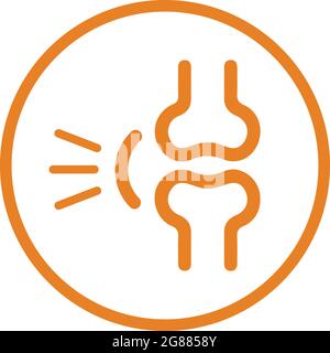 Giunti, icona reumatologia - file EPS vettoriale. Ideale per supporti di stampa, Web, immagini di magazzino, uso commerciale o qualsiasi tipo di progetto di progettazione. Illustrazione Vettoriale