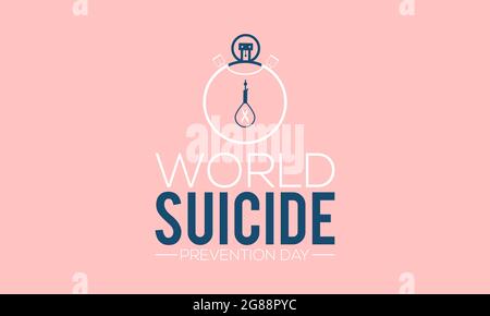 Banner, poster, scheda, sfondo del giorno della prevenzione del suicidio mondiale. Illustrazione Vettoriale