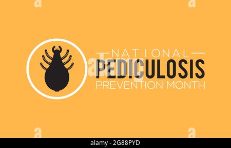 Banner nazionale per la prevenzione della pediculosi, poster, scheda, sfondo. Illustrazione Vettoriale