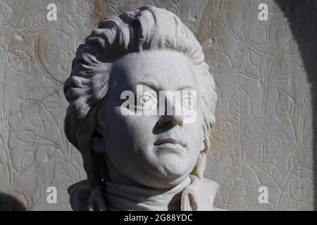 Wolfgang Amadeus Mozart-Denkmal, Berlino (nur fuer redaktionelle Verwendung. Keine Werbung. Referenzdatenbank: http://www.360-berlin.de. © Jens Knappe Foto Stock