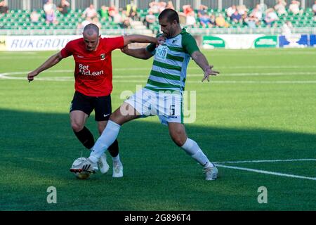 Oswestry, Inghilterra 15 luglio 2021. UEFA Europa Conference League prima partita di qualificazione tra i nuovi Santi e i Glentorani. Foto Stock