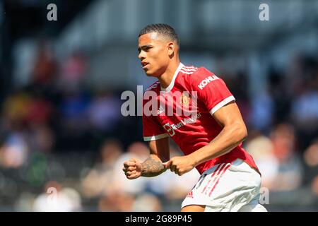 Derby, Regno Unito. 18 luglio 2021. Mason Greenwood n. 11 di Manchester United a Derby, Regno Unito il 7/18/2021. (Foto di Conor Molloy/News Images/Sipa USA) Credit: Sipa USA/Alamy Live News Foto Stock