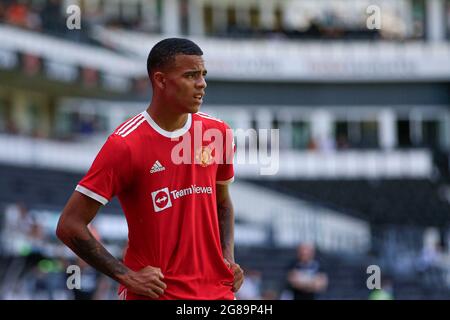 Derby, Regno Unito. 18 luglio 2021. Mason Greenwood n. 11 di Manchester United a Derby, Regno Unito il 7/18/2021. (Foto di Conor Molloy/News Images/Sipa USA) Credit: Sipa USA/Alamy Live News Foto Stock