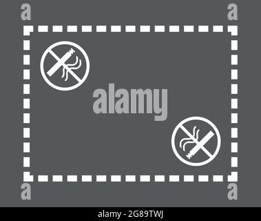 Simbolo bianco della zona non fumatori sul marciapiede Illustrazione Vettoriale