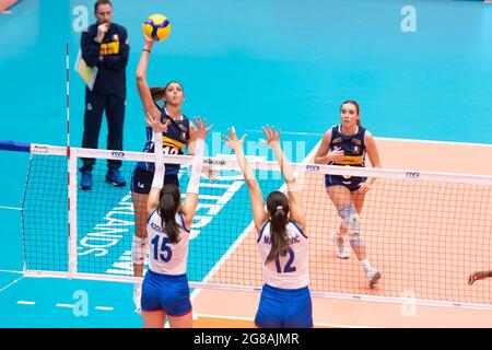 ROTTERDAM, PAESI BASSI - JULI 18: Giorgia Frosini in Italia durante la partita di pallavolo femminile U20 al Topsportcentrum il 18 luglio 2021 a Rotterdam, Paesi Bassi (Foto di Rene van Dam/Orange Pictures) Foto Stock