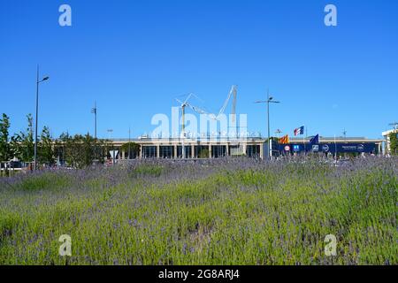 MARSIGLIA, FRANCIA -29 GIU 2021- Vista dell'aeroporto Marseille Provence (MRS) a Marignane Bouches-du-Rhone, Francia. Foto Stock