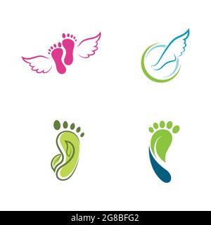 Disegno dell'icona vettoriale del modello del logo Foot Care Illustrazione Vettoriale