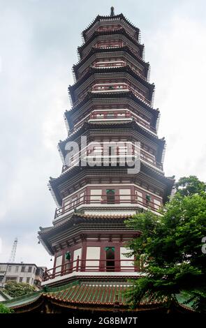 Bel Tempio dei sei alberi di Banyan a Guangzhou, Cina Foto Stock