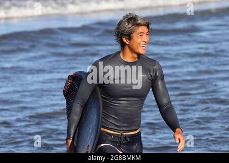 Chiba, Giappone. 18 luglio 2021. Kanoa Igarashi (JPN), 18 luglio 2021 - Surf : prima dei Giochi olimpici di Tokyo 2020 alla spiaggia di Tsurigasaki Surfing a Chiba, Giappone. Credit: KONDO/AFLO/Alamy Live News Foto Stock