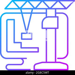 Icona vettoriale lineare gradiente gioco di simulazione costruzione e gestione Illustrazione Vettoriale