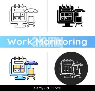 Icona del tempo di vacanza di monitoraggio Illustrazione Vettoriale