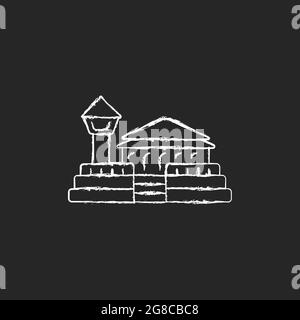 Forte Zeelandia gesso bianco icona su sfondo scuro. Illustrazione Vettoriale