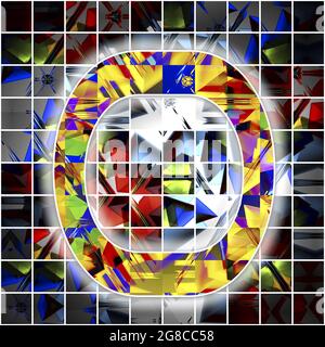 Monogramma del carattere maiuscolo o con motivo caleidoscopio Foto Stock