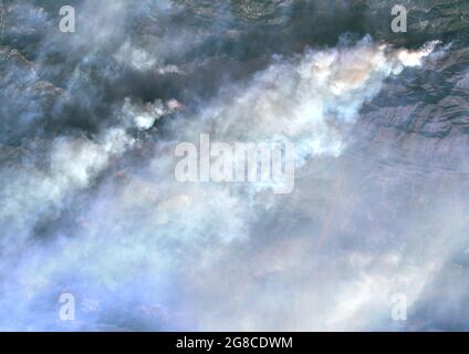 Incendi nella contea di Santa Barbara, California, Stati Uniti Foto Stock