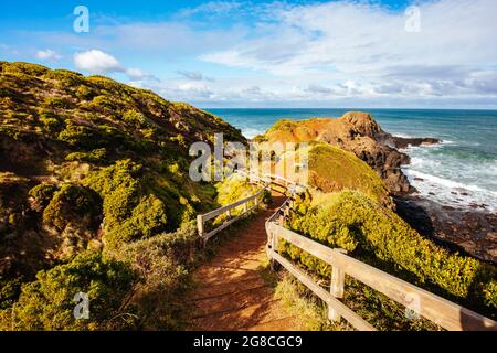 Vista di Flinders Blowhole a Victoria Australia Foto Stock