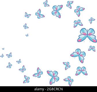 Un gregge di farfalle volanti. Decorazione per una cartolina, imballaggio, pagina web. Illustrazione vettoriale. Illustrazione Vettoriale