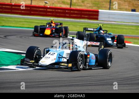 12 Zendeli Lisim (ger), MP Motorsport, Dallara F2, in azione durante il 4° round del Campionato FIA Formula 2 2021 dal 16 al 18 luglio 2021 sul circuito di Silverstone, a Silverstone, Regno Unito - Foto Xavi Bonilla/DPPI Foto Stock