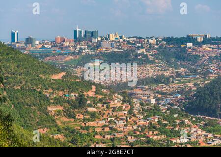 Vista su Kigali, Ruanda, Africa Foto Stock