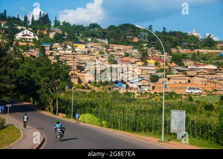 Vista su Kigali, Ruanda, Africa Foto Stock