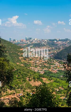 Vista su Kigali, Ruanda, Africa Foto Stock