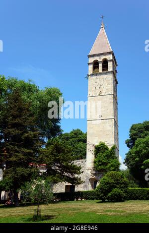 Campanile della Cappella di Sant'Arnir, Spalato, Dalmazia Centrale, Croazia Foto Stock