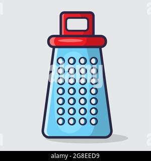 grattugia da cucina manuale, illustrazione vettoriale isolata in stile piatto Illustrazione Vettoriale