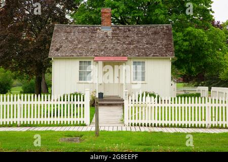 Luogo di nascita di Herbert Hoover, sito storico nazionale di Herbert Hoover, West Branch, Iowa Foto Stock