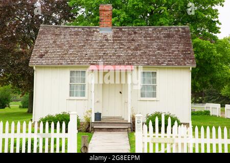 Luogo di nascita di Herbert Hoover, sito storico nazionale di Herbert Hoover, West Branch, Iowa Foto Stock