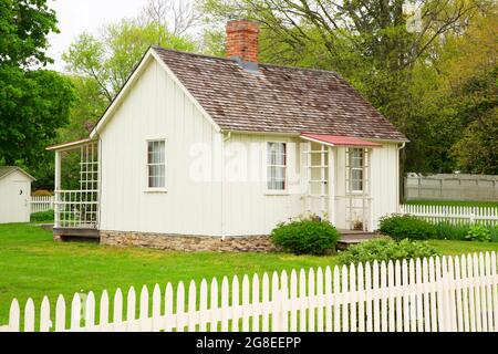 Luogo di nascita di Herbert Hoover, sito storico nazionale di Herbert Hoover, West Branch, Iowa Foto Stock