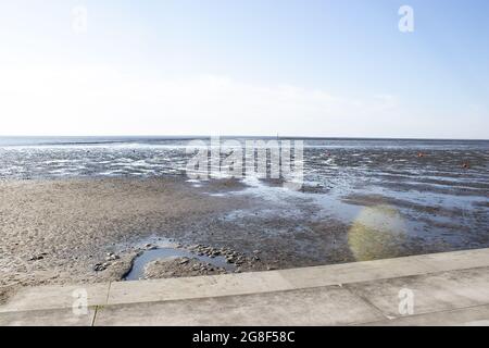 Mare fangato a Norddeich Foto Stock